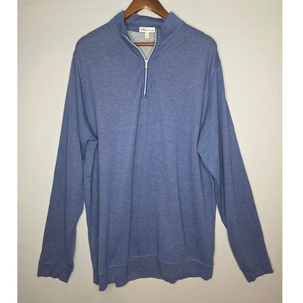 PETER MILLAR Crown‎ Nordic Blue Quarter Zip Pullover XL Golf business casual